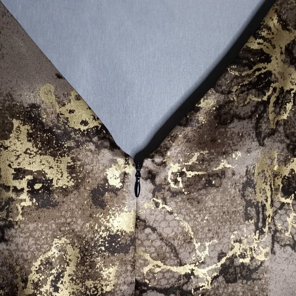 Tahari Women's Dress Gold/Brown Metallic Floral Sleeveless Sheath Knee Length 12 - Picture 5 of 10